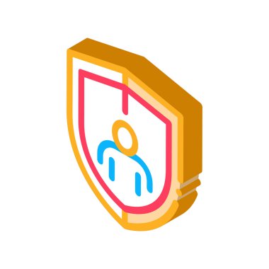 dokunulmazlık koruması izometrik ikon vektör çizimi