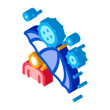 Virüslere karşı şemsiye koruması izometrik ikon vektör illüstrasyonu