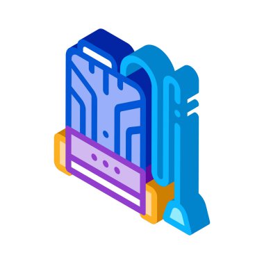 ev elektrikli süpürge izometrik ikon vektör çizimi