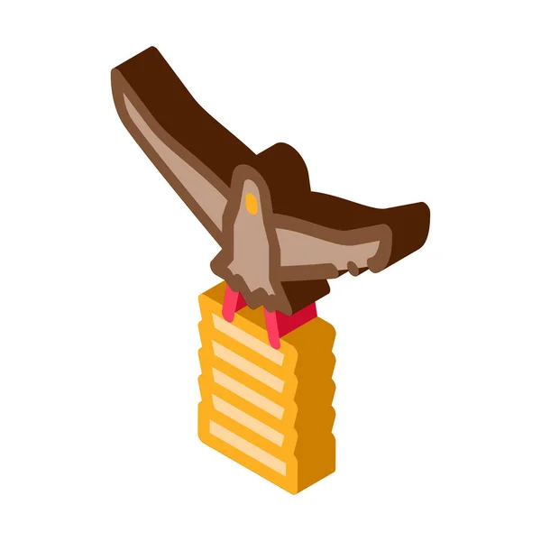 Statue d'oiseau ailé icône isométrique illustration vectorielle — Image vectorielle