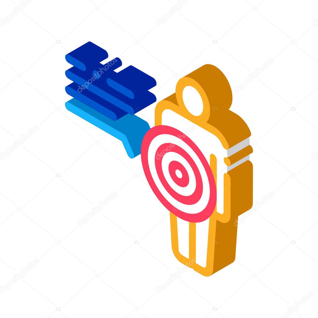 human pain point parsing isometric icon vector illustration
