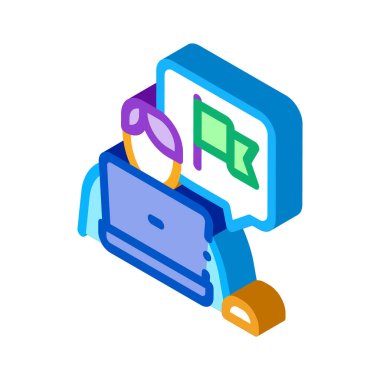 Şartlı tahliye stajyeri ikon vektör illüstrasyonu