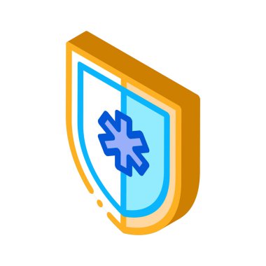 tıbbi koruma imzası izometrik ikon vektör çizimi