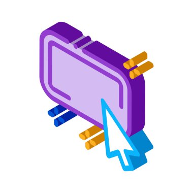 optimizasyon düğmesine tıklayın izometrik ikon vektör çizimi