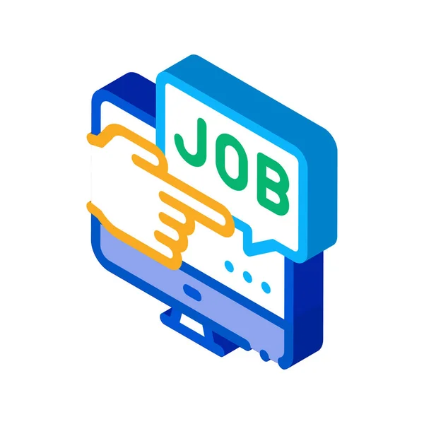 Electronic job search isometric icon vector illustration — Stock Vector