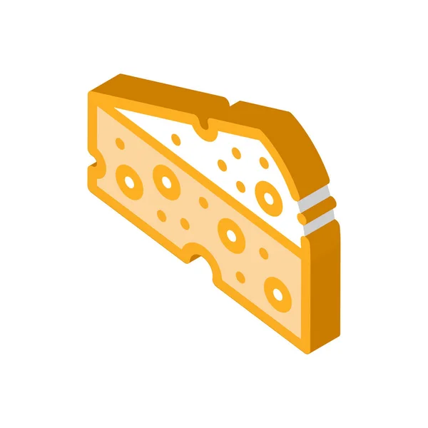 Κομμάτι σκληρό τυρί ισομετρική εικόνα διάνυσμα εικονογράφηση — Διανυσματικό Αρχείο