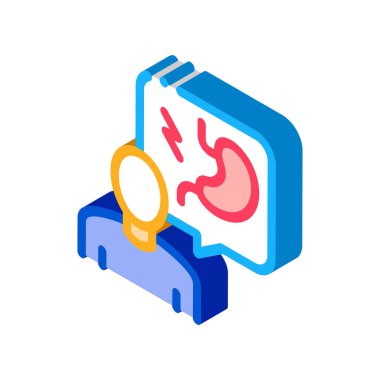Gastroenterolog doktor izometrik ikon vektör çizimi