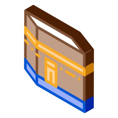 Kabe mabedi izometrik ikon vektör illüstrasyonu