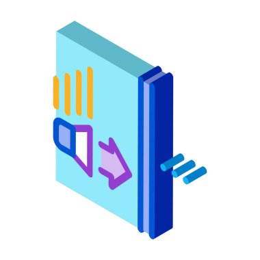 ses hoparlörü işlevi izometrik ikon vektör çizimi