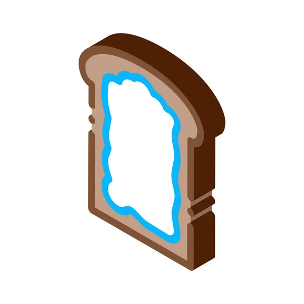 Mayonez izometrik ikon vektör illüstrasyonlu tost — Stok Vektör