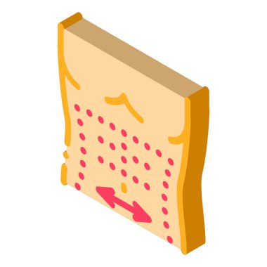 Karın kasları düzleştiriliyor izometrik ikon vektör çizimi