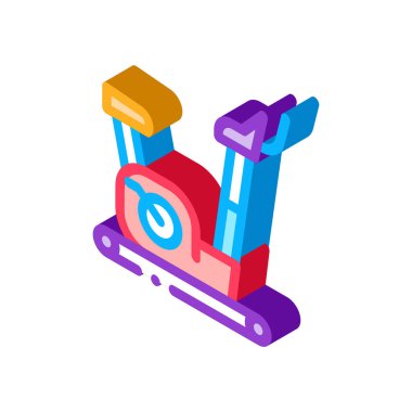 egzersiz bisikleti izometrik ikon vektör çizimi