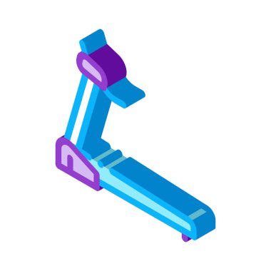 spor koşu bandı izometrik ikon vektör çizimi