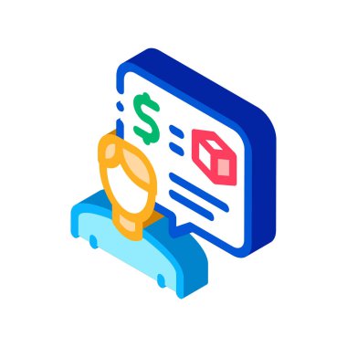 Rehinci temsilcisi izometrik ikon vektör çizimi