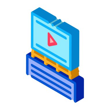 reklam duyurusu izometrik vektör illüstrasyonu