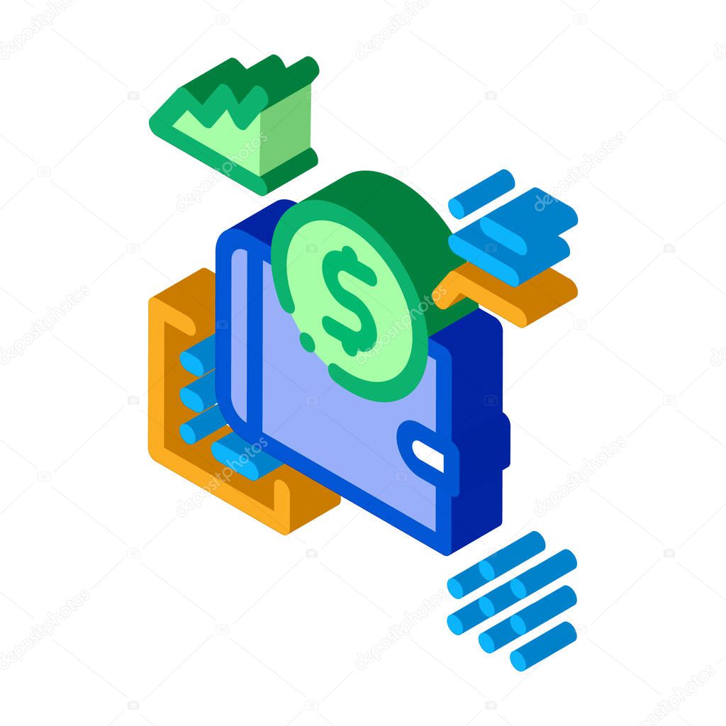 learning functions parsing isometric icon vector illustration