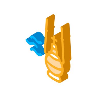 Kutsal tütsü izometrik ikon vektör çizimi