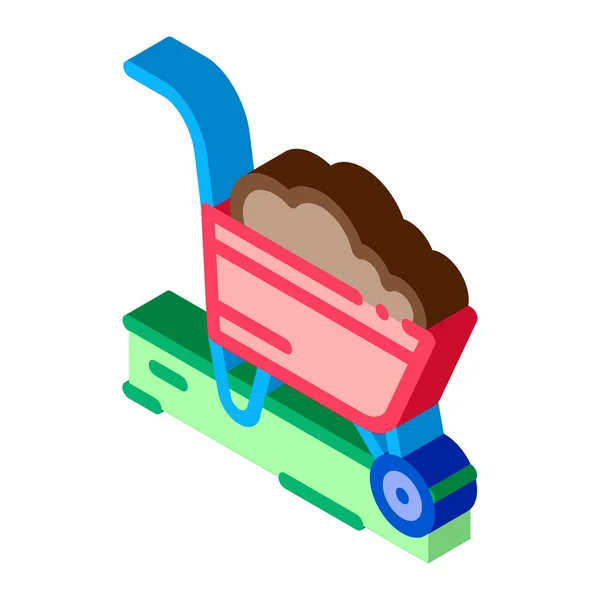 비료 트롤리 isometric icon vector illustration — 스톡 벡터