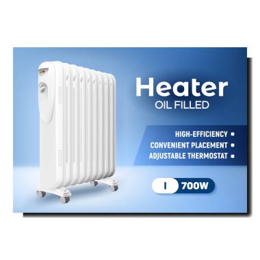 Isıtıcı Yağı Doldurulmuş Aygıt Destekleyici Sancak Vektörü