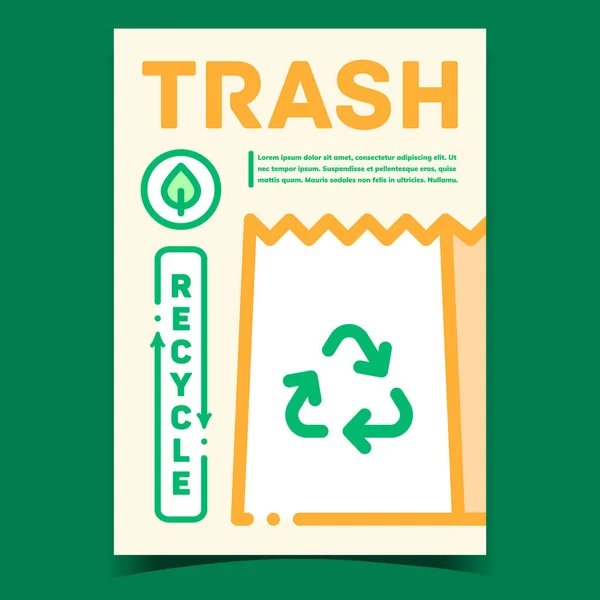 Trash Recycle Promocyjny Baner marketingowy Vector — Wektor stockowy