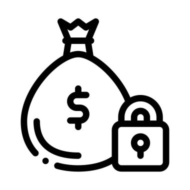 Para çantası koruma ikonu vektörü. Para çantası koruma tabelası. izole edilmiş sınır sembolü çizimi