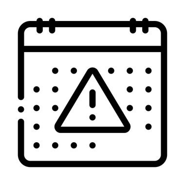 Takvim simgesi vektöründe geçen ay çalıştım. Takvim tabelasında geçen ay. izole edilmiş sınır sembolü çizimi