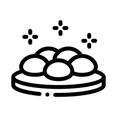 Tahta simge vektöründeki yuvarlak taşlar. Tahta levhada yuvarlak taşlar. izole edilmiş sınır sembolü çizimi