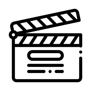 Alkış tahtası simge numaralandırma vektörü. Klaket tahtası numaralandırma işareti. izole edilmiş sınır sembolü çizimi