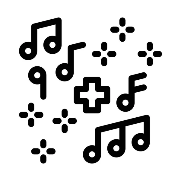 Curación Vector Icono Música Signo Música Curativa Ilustración Símbolo Contorno — Archivo Imágenes Vectoriales