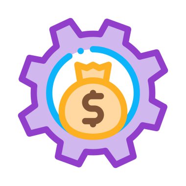 Para ayarları ikon vektörü. Para ayarları imzası. renk sembolü çizimi