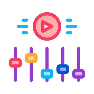 Film yapımcısı ayarları simge vektörü. Film yapımcısı ayarları imzası. renk sembolü çizimi