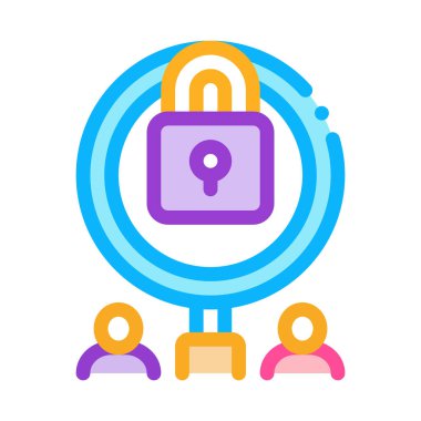 Araştırma simgesi vektörü için bilginin kapatılması. Araştırma işareti için bilginin kapatılması. renk sembolü çizimi