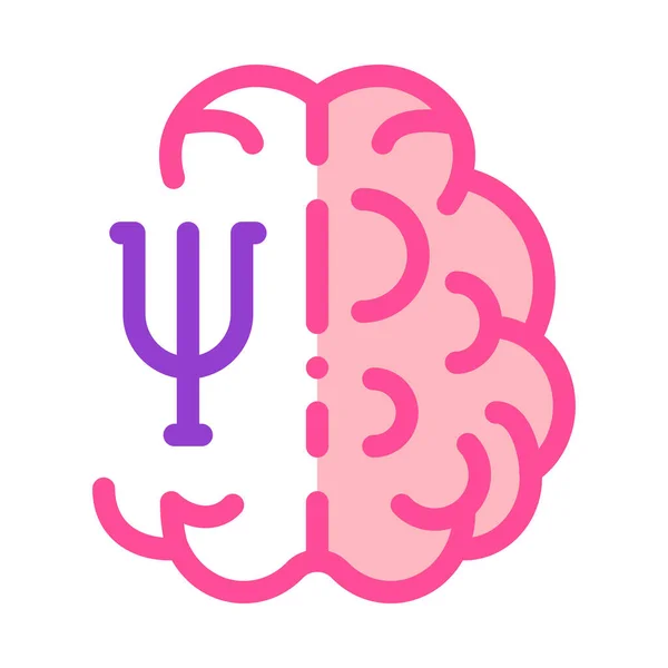 Beyin Ikonu Vektörünün Psikolojik Açıdan Incelenmiş Hali Beyin Işaretinin Psikolojik — Stok Vektör