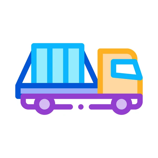 glass transportation truck icon vector. glass transportation truck sign. color symbol illustration