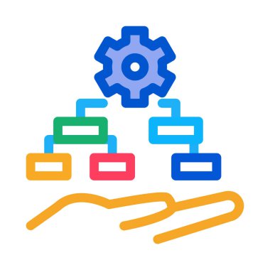 Ayarlar algoritma simge vektörü. Ayarlar algoritma işareti. renk sembolü çizimi
