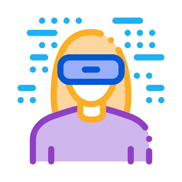 Visel Virtuális Valóság Szemüveg Ikon Vektor Visel Virtuális Valóság Szemüveg — Stock Vector