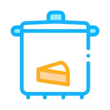 Peynirli çorba ikonu vektörü. Peynir çorbası tabelası. renk sembolü çizimi