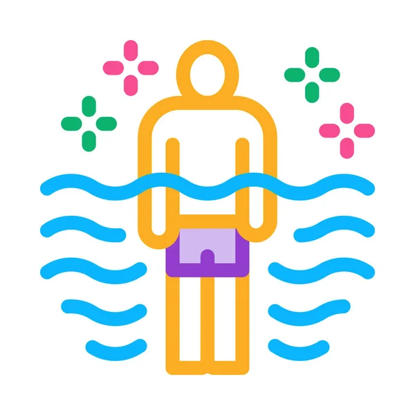 Gesundheitsverbesserung Pool Icon Vektor Gesundheitsverbesserung Schwimmbad Farbige Symbolabbildung — Stockvektor