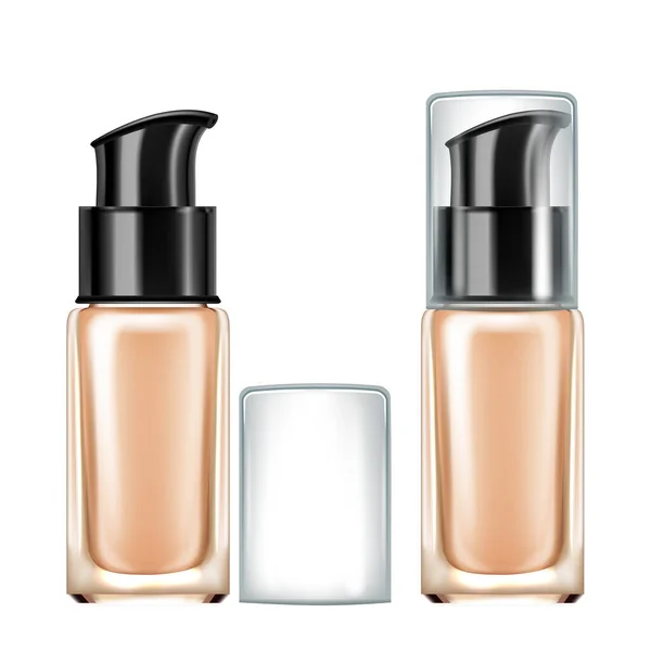 Facial Skin Care Cream Cosmetic Bottle Vector Tomma Paket Med — Stock vektor