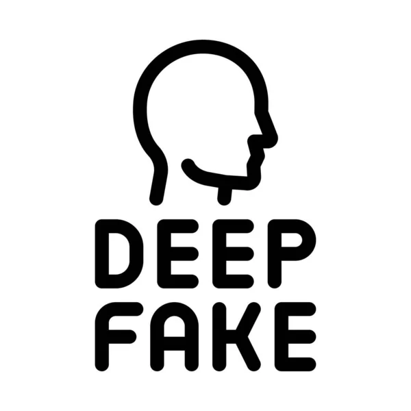 Vetor Ícone Rosto Humano Deepfake Sinal Rosto Humano Falso Ilustração — Vetor de Stock