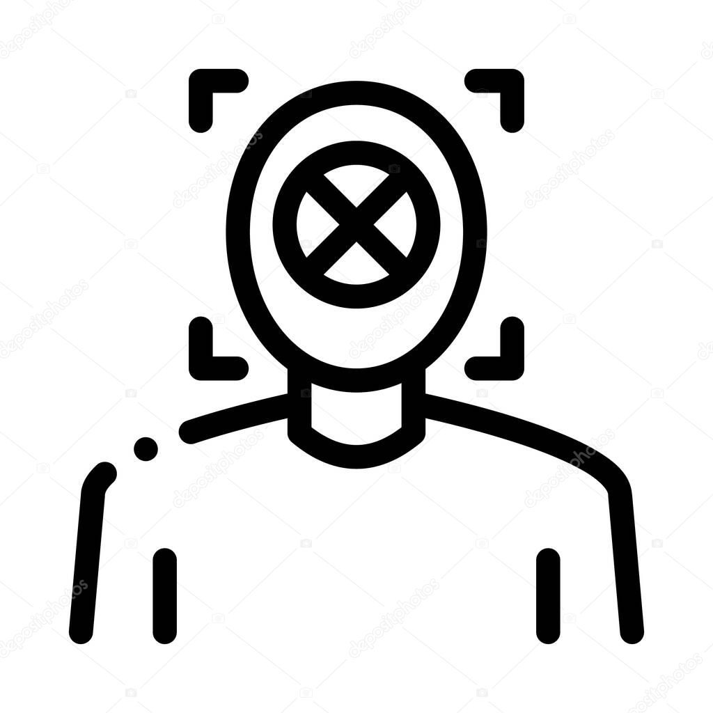 deepfake human silhouette icon vector. deepfake human silhouette sign. isolated contour symbol illustration