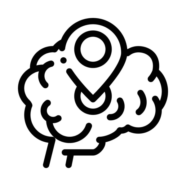 Localisation Cerveau Démence Gps Signe Icône Vecteur Démence Localisation Cerveau — Image vectorielle