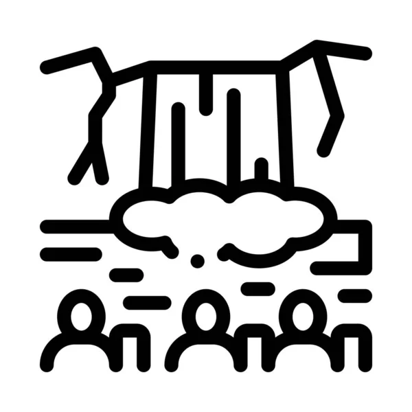 Вектор Іконки Людського Водоспаду Знак Людського Відвідування Водоспаду Ізольована Символьна — стоковий вектор