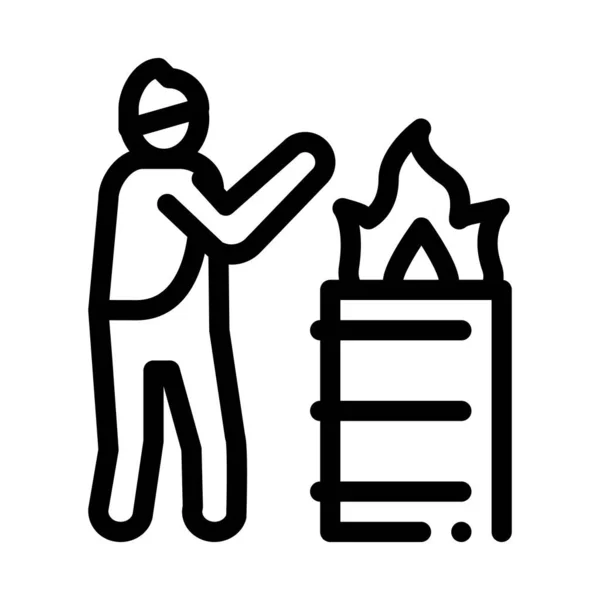 Homeless Warming Flame Icon Vector Homeless Warming Flame Sign Isolated — Stock Vector