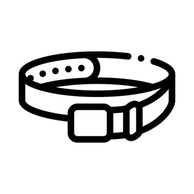 Deri kemer ikon vektörü. Deri kemer işareti. izole edilmiş sınır sembolü çizimi