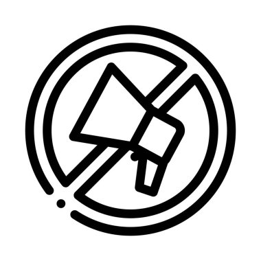 Hoparlör simge vektörünün üstünü çizdi. Hoparlör işaretinin üstünü çizdi. izole edilmiş sınır sembolü çizimi