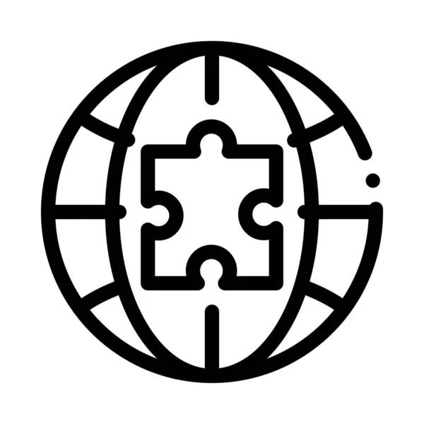 Wektor Ikony Kuli Ziemskiej Znak Kawałek Globu Puzzle Odizolowany Symbol — Wektor stockowy