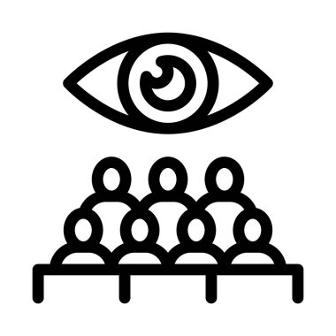 İzleyiciler ikon vektörünü izliyor. İzleyiciler işareti izliyor. izole edilmiş sınır sembolü çizimi