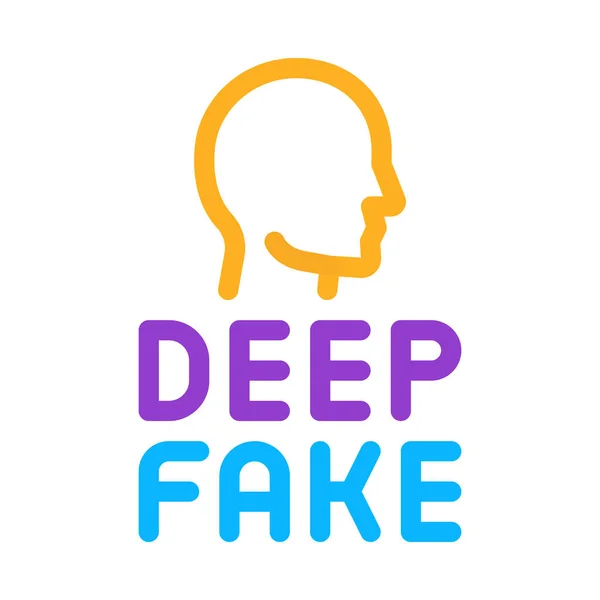 Vetor Ícone Rosto Humano Deepfake Sinal Rosto Humano Falso Ilustração — Vetor de Stock
