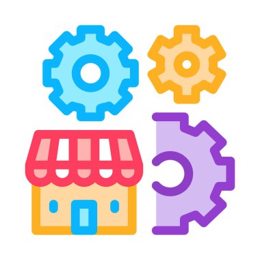 İşletme ikonu vektörüne yetki verin. İşletme bayiliği tabelası. renk sembolü çizimi